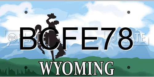 BCFE78 Wyoming License Plate