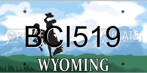 BCI519 Wyoming License Plate