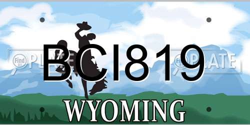 BCI819 Wyoming License Plate