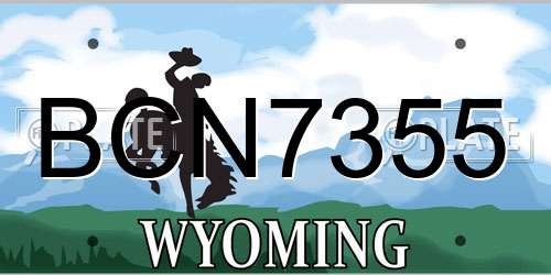 BCN7355 Wyoming License Plate