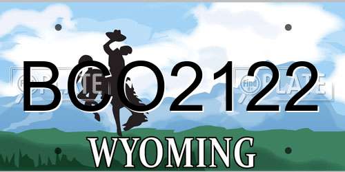 BCO2122 Wyoming License Plate