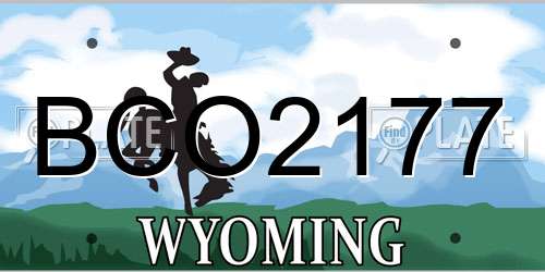 BCO2177 Wyoming License Plate