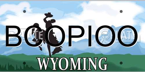 BCOPIOO Wyoming License Plate