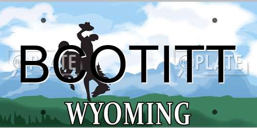BCOTITT Wyoming License Plate
