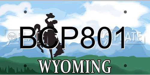 BCP801 Wyoming License Plate