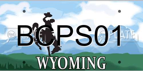 BCPS01 Wyoming License Plate