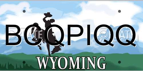 BCQPIQQ Wyoming License Plate