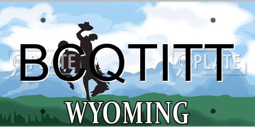 BCQTITT Wyoming License Plate
