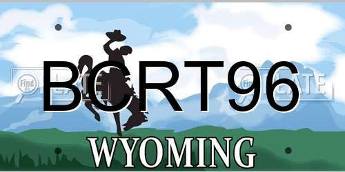 BCRT96 Wyoming License Plate