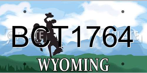BCT1764 Wyoming License Plate