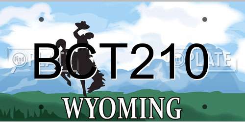 BCT210 Wyoming License Plate