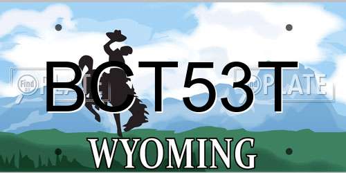 BCT53T Wyoming License Plate