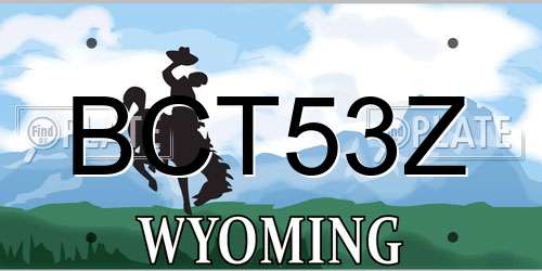 BCT53Z Wyoming License Plate