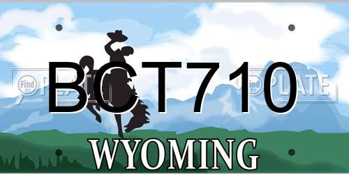 BCT710 Wyoming License Plate