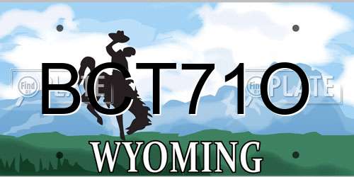 BCT71O Wyoming License Plate