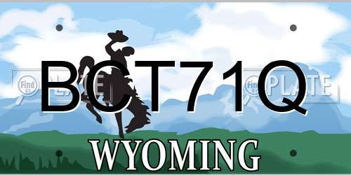 BCT71Q Wyoming License Plate