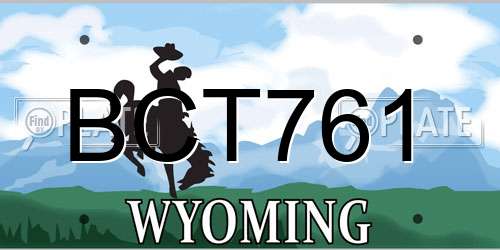 BCT761 Wyoming License Plate
