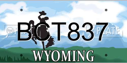BCT837 Wyoming License Plate