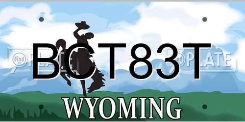 BCT83T Wyoming License Plate