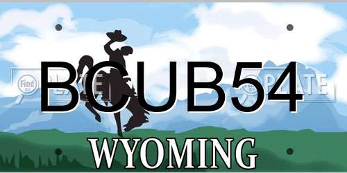 BCUB54 Wyoming License Plate