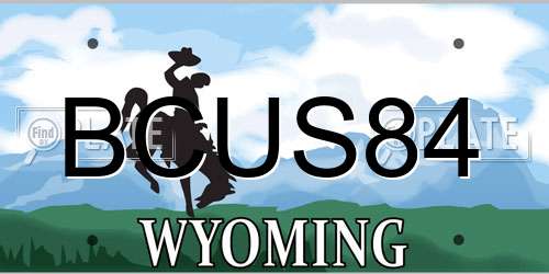 BCUS84 Wyoming License Plate
