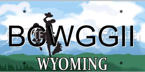 BCWGGII Wyoming License Plate