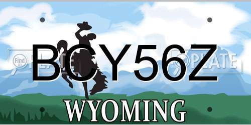 BCY56Z Wyoming License Plate
