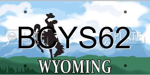 BCYS62 Wyoming License Plate