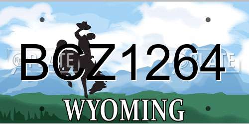 BCZ1264 Wyoming License Plate