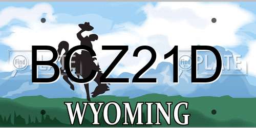 BCZ21D Wyoming License Plate