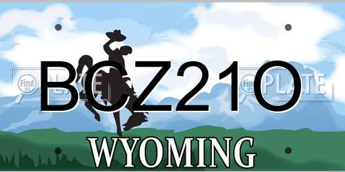 BCZ21O Wyoming License Plate