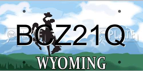 BCZ21Q Wyoming License Plate
