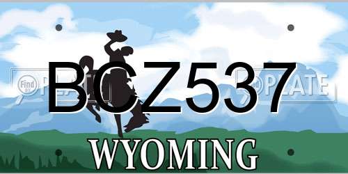 BCZ537 Wyoming License Plate