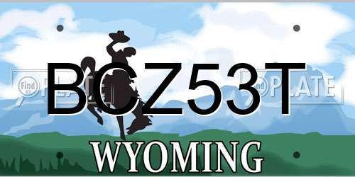 BCZ53T Wyoming License Plate