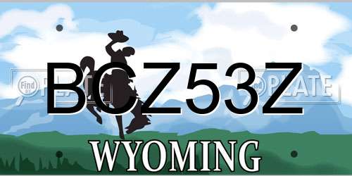 BCZ53Z Wyoming License Plate