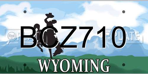 BCZ710 Wyoming License Plate