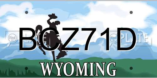 BCZ71D Wyoming License Plate