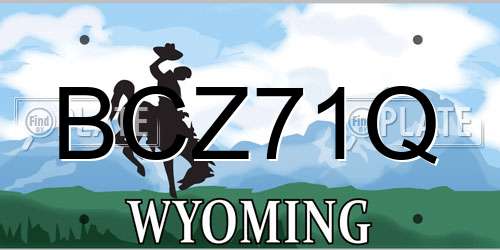 BCZ71Q Wyoming License Plate