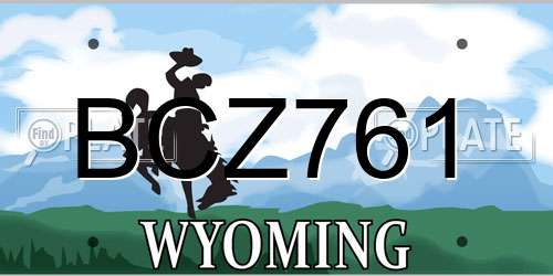 BCZ761 Wyoming License Plate