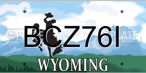 BCZ76I Wyoming License Plate