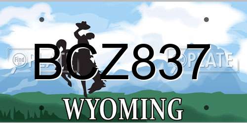 BCZ837 Wyoming License Plate