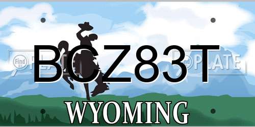 BCZ83T Wyoming License Plate