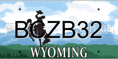BCZB32 Wyoming License Plate