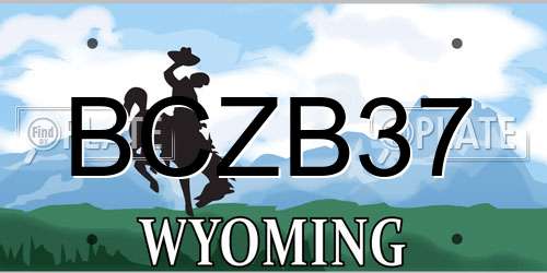 BCZB37 Wyoming License Plate