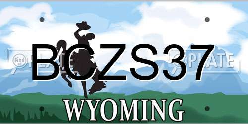 BCZS37 Wyoming License Plate