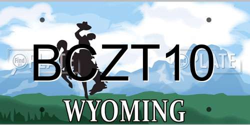 BCZT10 Wyoming License Plate