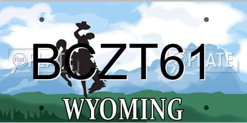 BCZT61 Wyoming License Plate