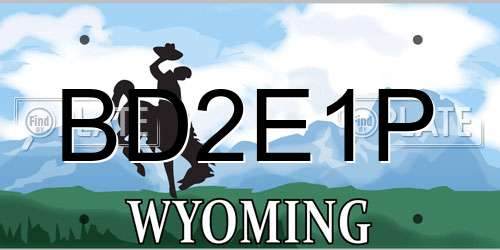BD2E1P Wyoming License Plate