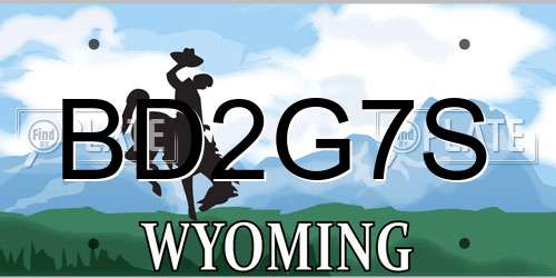 BD2G7S Wyoming License Plate
