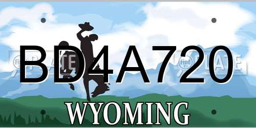BD4A720 Wyoming License Plate